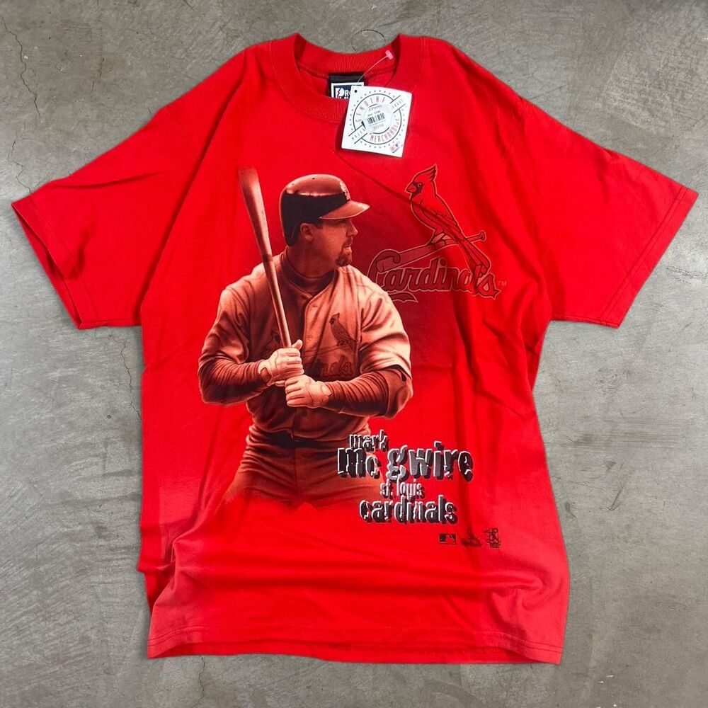 NWT Y2K MLB Mark McGwire St. Louis Cardinals red cotton t-shirt